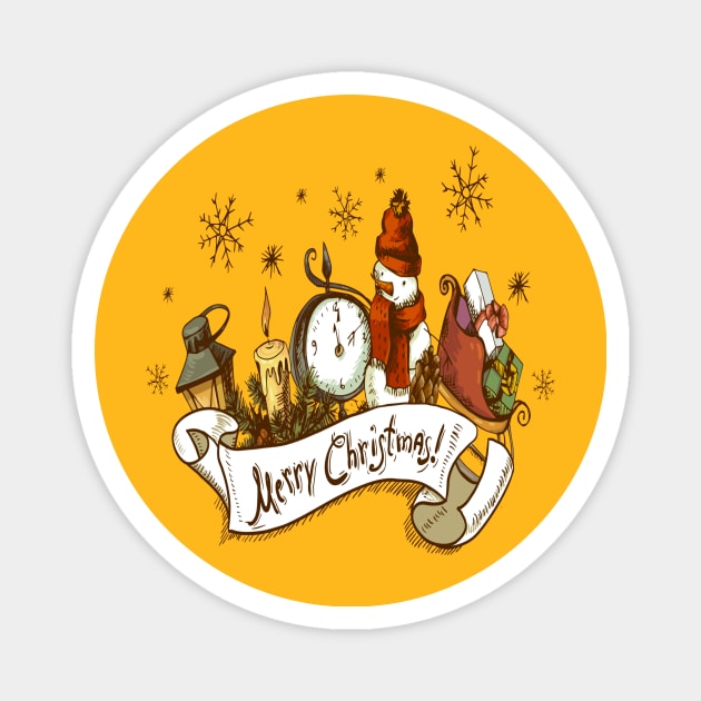 Merry Christmas Magnet by MACIBETTA